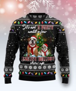 English Bulldog Show Up Christmas Wool Sweater