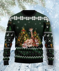 Giraffe Holiday Christmas Wool Sweater