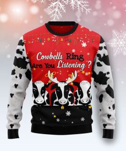 Cow Bell Rings Christmas Wool Sweater