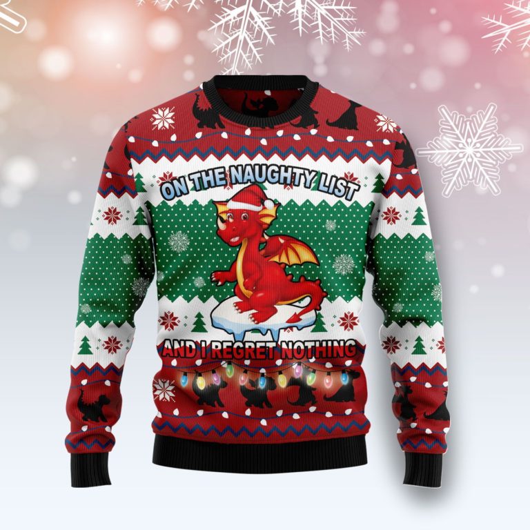 Dragon Christmas List Christmas Wool Sweater