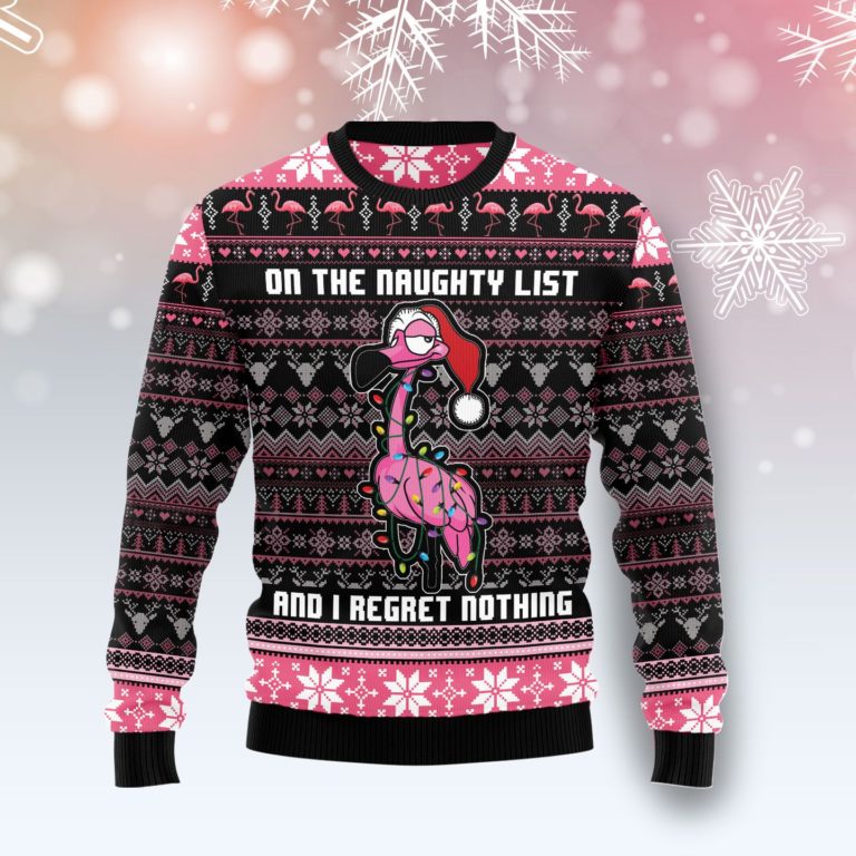 Flamingo Naughty List Christmas Wool Sweater