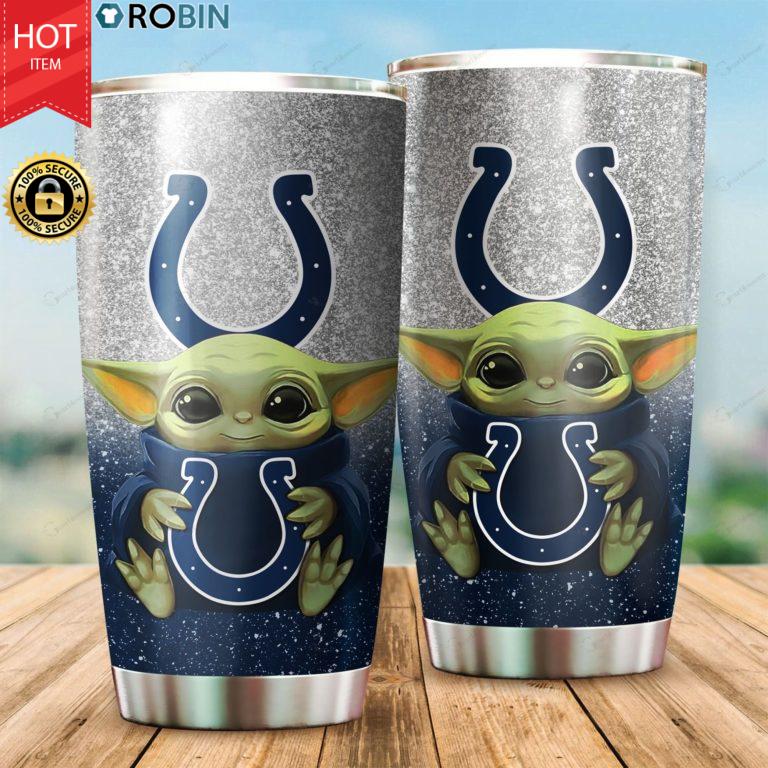 Baby Yoda Hug Indianapolis Colts 20oz Tumbler