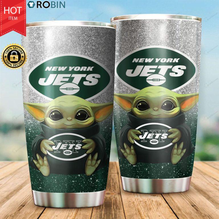 Baby Yoda Hug New York Jets 20oz Tumbler