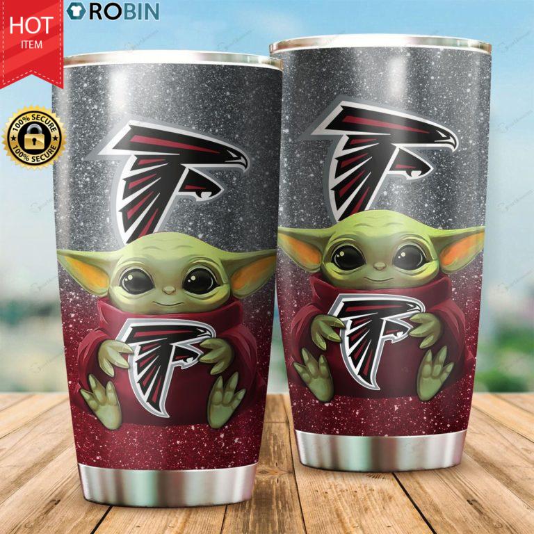 Baby Yoda Hug Atlanta Falcons 20oz Tumbler