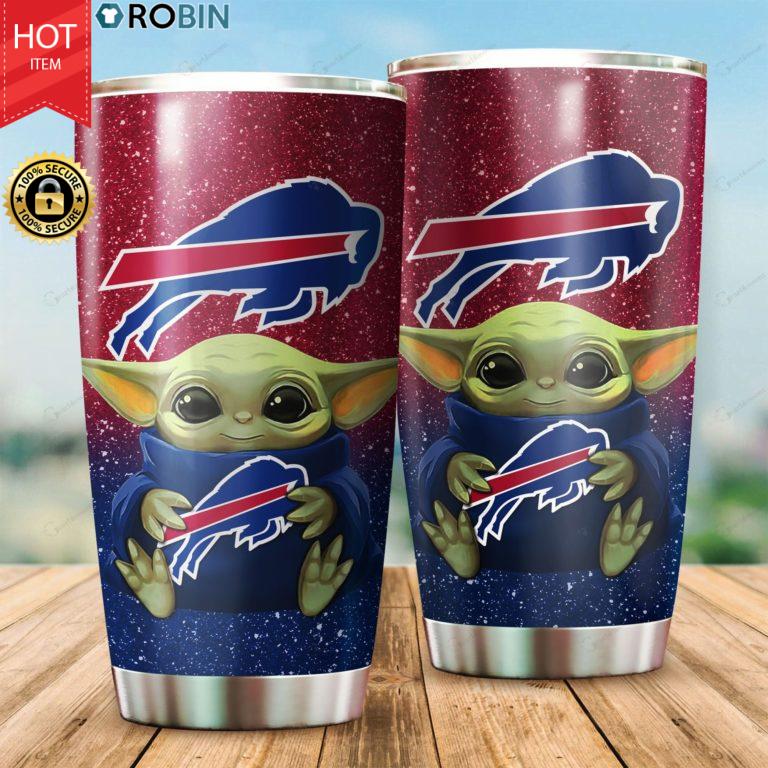 Baby Yoda Hug Buffalo Bills 20oz Tumbler