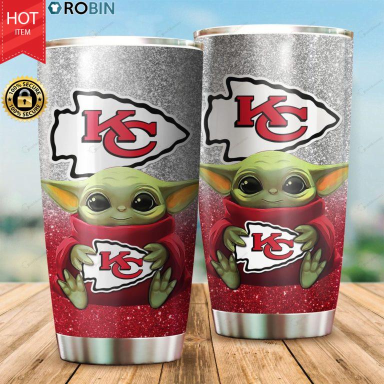 Baby Yoda Hug Kansas City Chiefs 20oz Tumbler