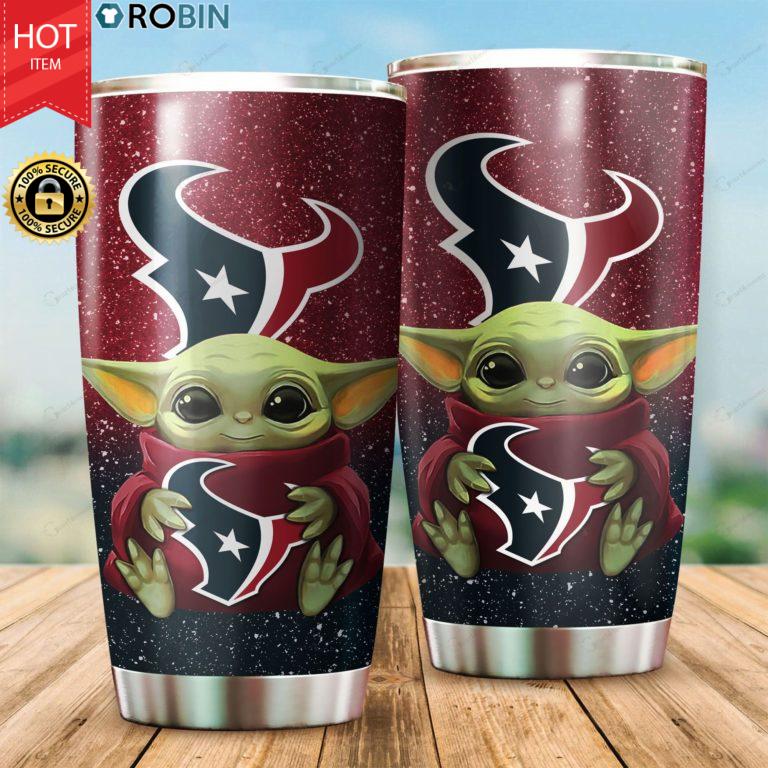 Baby Yoda Hug Houston Texans 20oz Tumbler