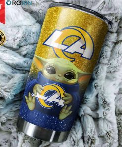 Baby Yoda Hug Los Angeles Rams  20oz Tumbler Baby Yoda Hug Los Angeles Rams  20oz Tumbler