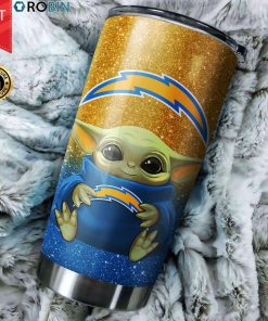Baby Yoda Hug Los Angeles Chargers 20oz Tumbler