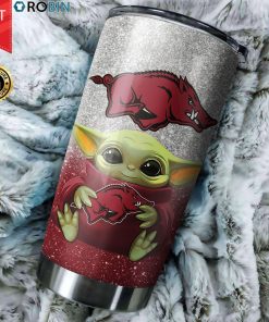 Baby Yoda Hug Arkansas Razorbacks 20oz Tumbler Baby Yoda Hug Arkansas Razorbacks 20oz Tumbler