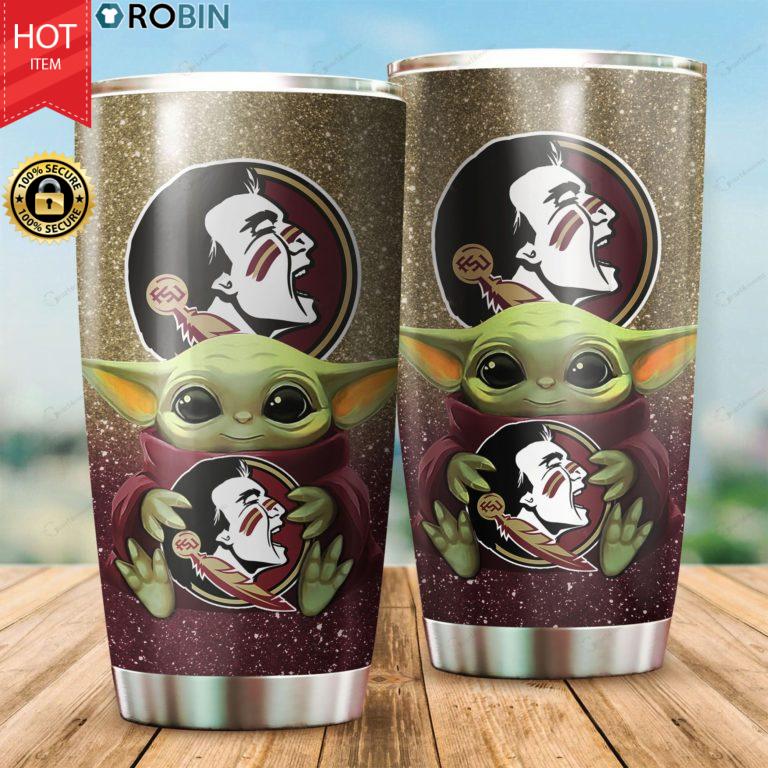 Baby Yoda Hug Florida State Seminoles 20oz Tumbler