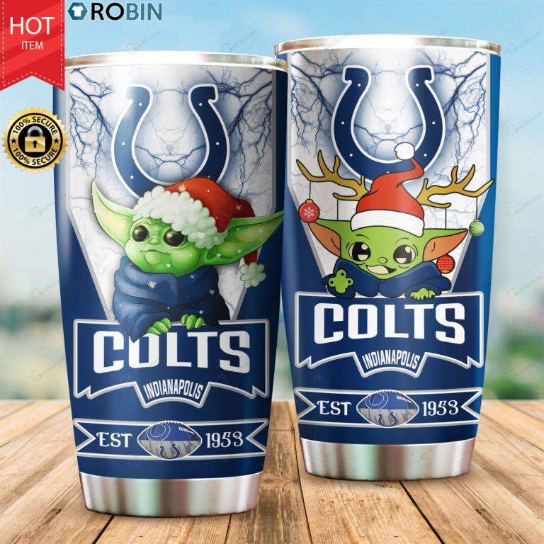 Christmas Baby Yoda Indianapolis Colts NFL 20oz Tumbler