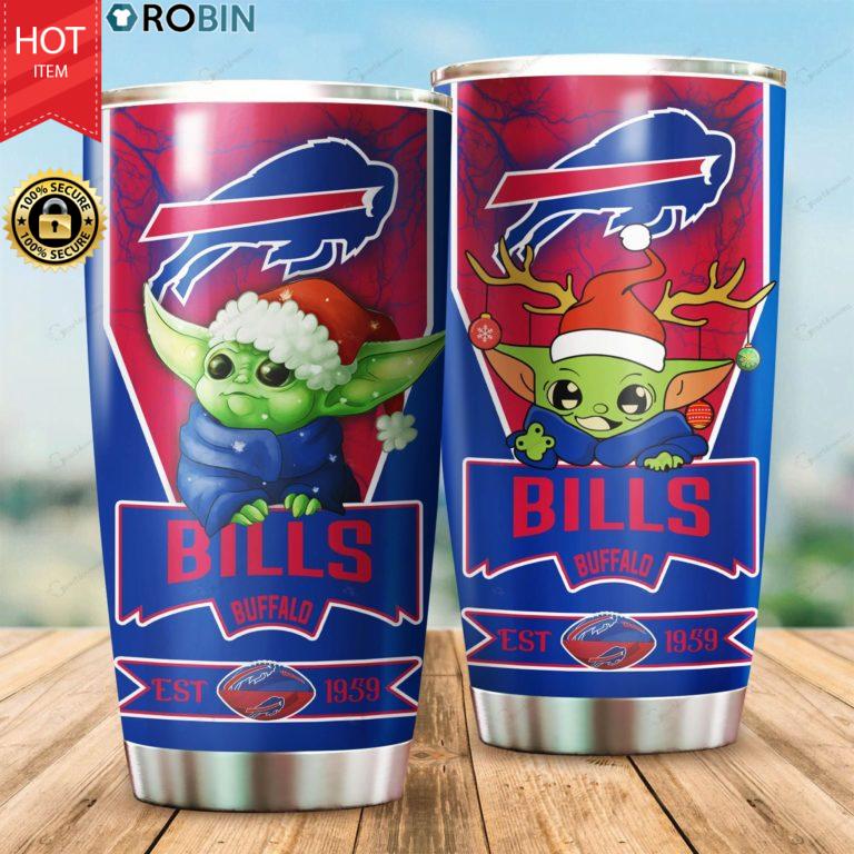 Christmas Baby Yoda Buffalo Bills NFL 20oz Tumbler