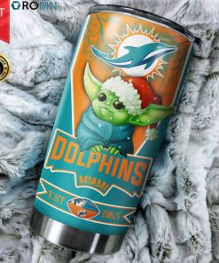 Christmas Baby Yoda Miami Dolphins NFL 20oz Tumbler Christmas Baby Yoda Miami Dolphins NFL 20oz Tumbler