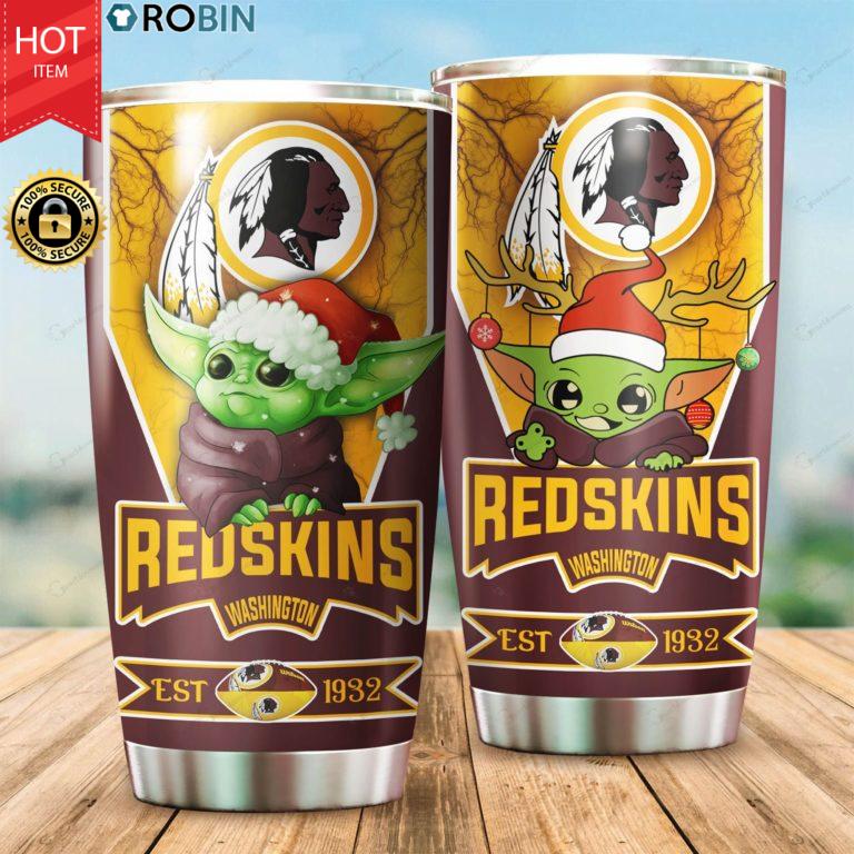 Christmas Baby Yoda Washington Redskins NFL 20oz Tumbler