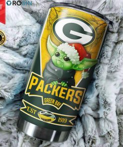 Christmas Baby Yoda Green Bay Packers NFL 20oz Tumbler Christmas Baby Yoda Green Bay Packers NFL 20oz Tumbler