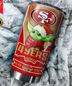 Christmas Baby Yoda San Francisco 49ers NFL 20oz Tumbler