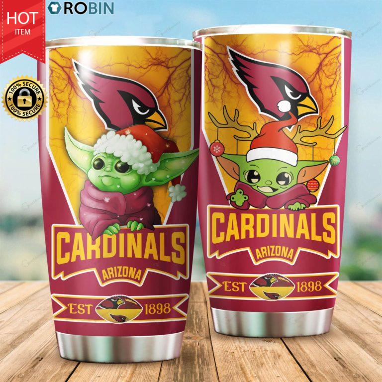 Christmas Baby Yoda Arizona Cardinals NFL 20oz Tumbler