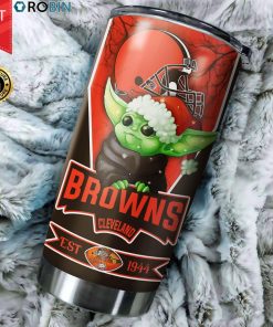 Christmas Baby Yoda Cleveland Browns NFL 20oz Tumbler Christmas Baby Yoda Cleveland Browns NFL 20oz Tumbler