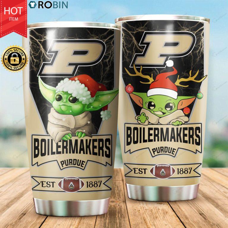Christmas Baby Yoda Purdue Boilermakers NCAA 20oz Tumbler