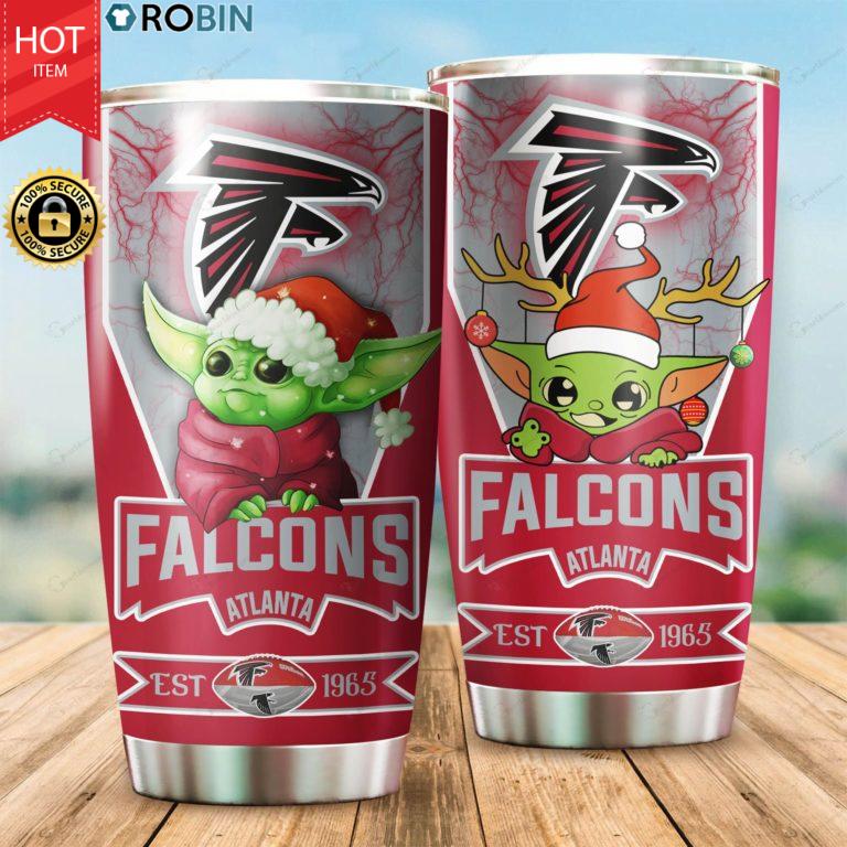 Christmas Baby Yoda Atlanta Falcons NFL 20oz Tumbler
