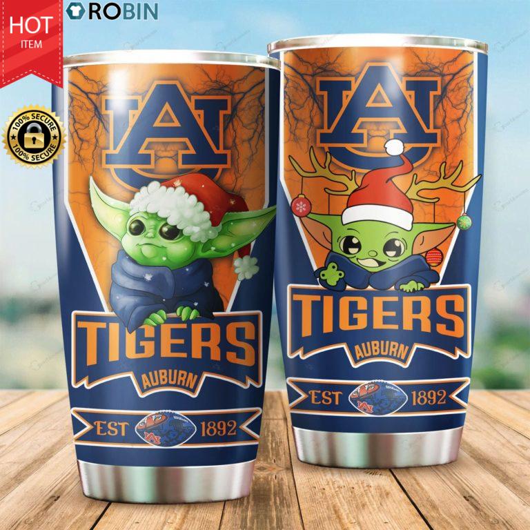 Christmas Baby Yoda Auburn Tigers NCAA 20oz Tumbler