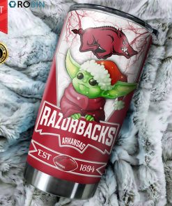 Christmas Baby Yoda Arkansas Razorbacks NCAA 20oz Tumbler Christmas Baby Yoda Arkansas Razorbacks NCAA 20oz Tumbler