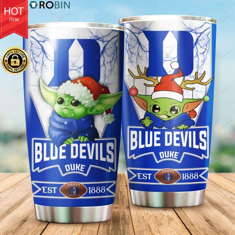 Christmas Baby Yoda Duke Blue Devils NCAA 20oz Tumbler