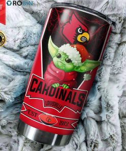 Christmas Baby Yoda Louisville Cardinals NCAA 20oz Tumbler Christmas Baby Yoda Louisville Cardinals NCAA 20oz Tumbler