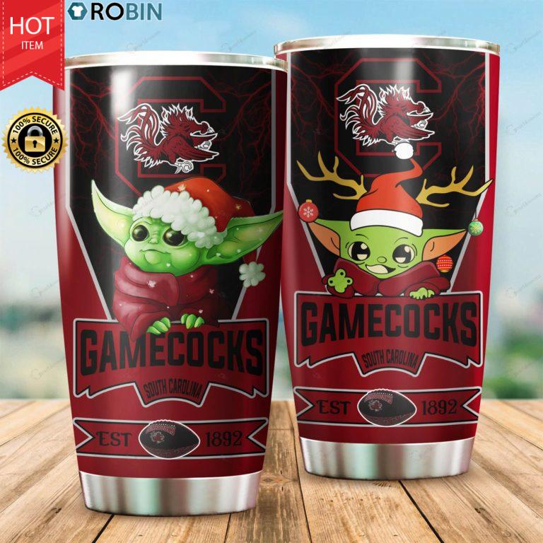 Christmas Baby Yoda South Carolina Gamecocks NCAA 20oz Tumbler