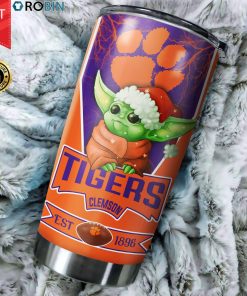 Christmas Baby Yoda Clemson Tigers NCAA 20oz Tumbler Christmas Baby Yoda Clemson Tigers NCAA 20oz Tumbler