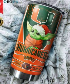 Christmas Baby Yoda Miami Hurricanes NCAA 20oz Tumbler Christmas Baby Yoda Miami Hurricanes NCAA 20oz Tumbler