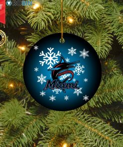 Miami Marlins Merry Christmas Circle Ornament Miami Marlins Merry Christmas Circle Ornament