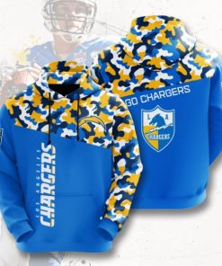 Go Chargers Los Angeles Chargers Camo Full Printed Hoodie