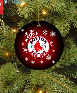 Boston Red Sox Merry Christmas Circle Ornament