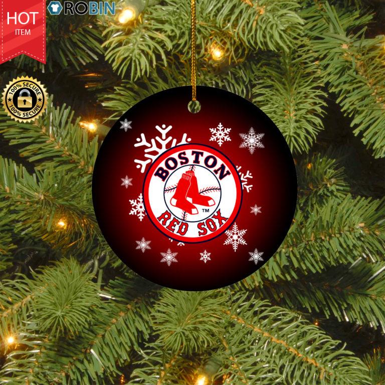 Boston Red Sox Merry Christmas Circle Ornament