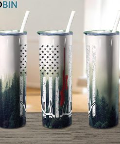 Buck Deer Us Flag Hunting 17oz Tumbler
