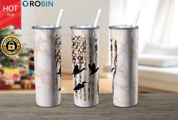 Duck Huntingdeer Flag American 17oz Tumbler