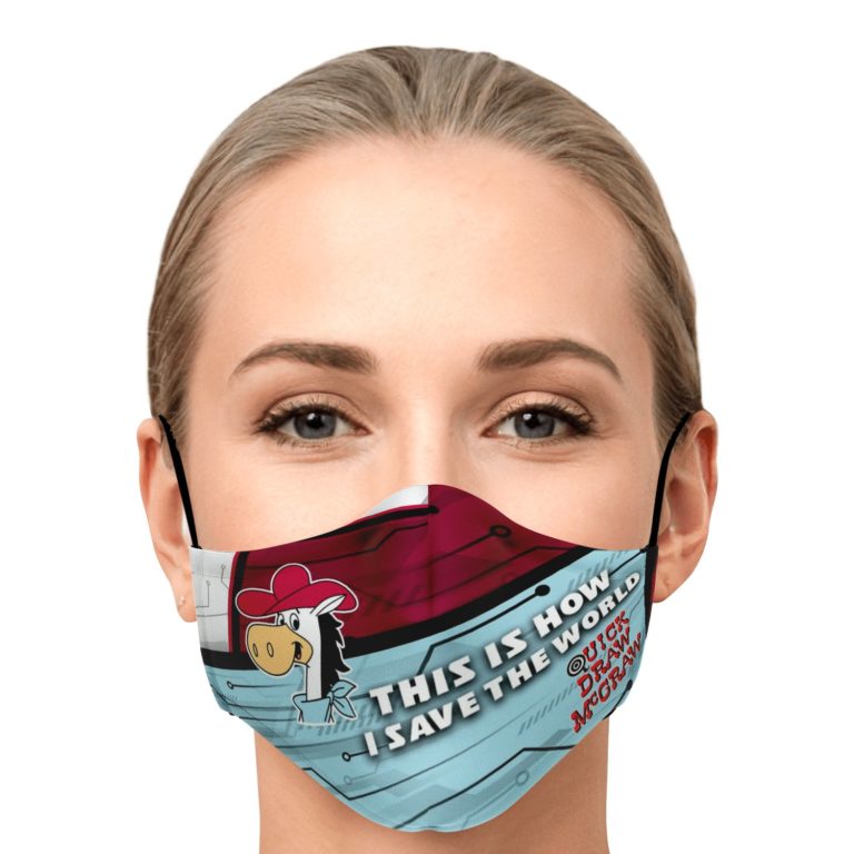 This Is How I Save The World Quick Draw McGraw Face Mask With PM2.5 Filters