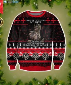 Knight Templar -praise Be To The Lord My Rock Psalm 1441 Christmas Wool Sweater