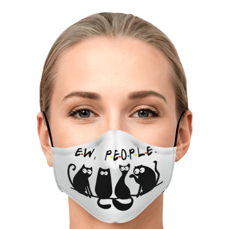 Ew People Black Cat F.R.I.E.N.D.S Face Mask With PM2.5 Filter