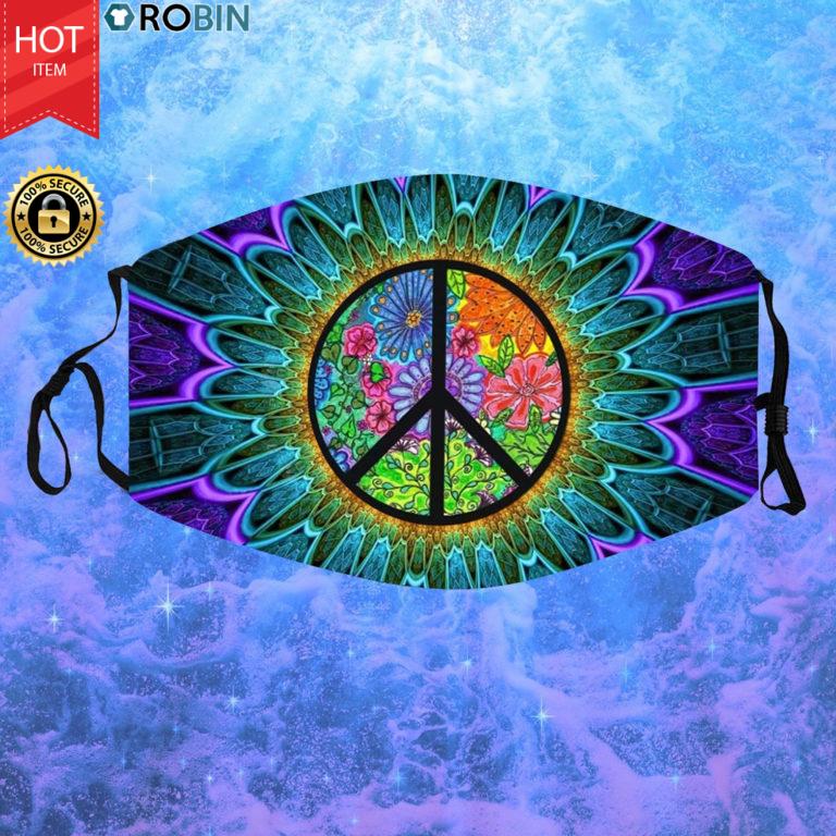 Hippie Symbol Peace Face Mask + PM2.5 Filter