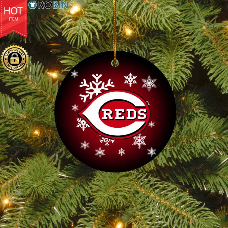Cincinnati Reds Merry Christmas Circle Ornament