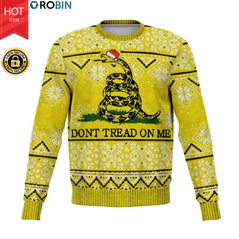 Don't Tread On Me Gadsden Flag Christmas 3D Allover Printed Wool Sweater