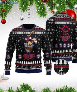 Minnesota Twins 3D Printed Ugly Christmas Wool Sweater Minnesota Twins 3D Printed Ugly Christmas Wool Sweater