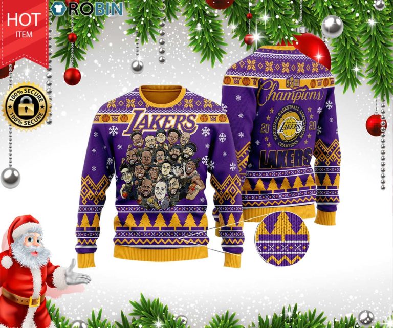 Los Angeles Lakers 202 Nba Champions Woolen Sweater