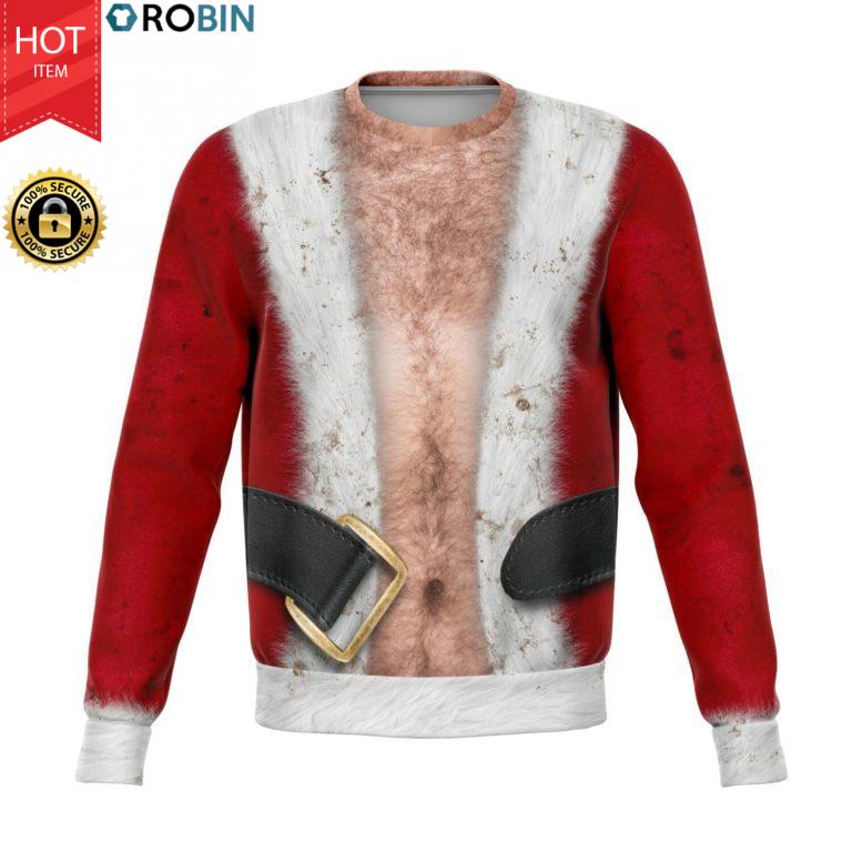 White Skin Hairy Body Christmas 3D Allover Printed Wool Sweater