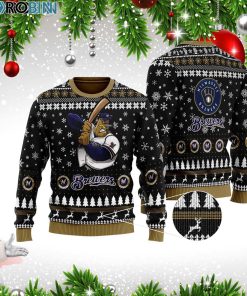 Milwaukee Brewers 3D Ugly Christmas Wool Sweater Milwaukee Brewers 3D Ugly Christmas Wool Sweater