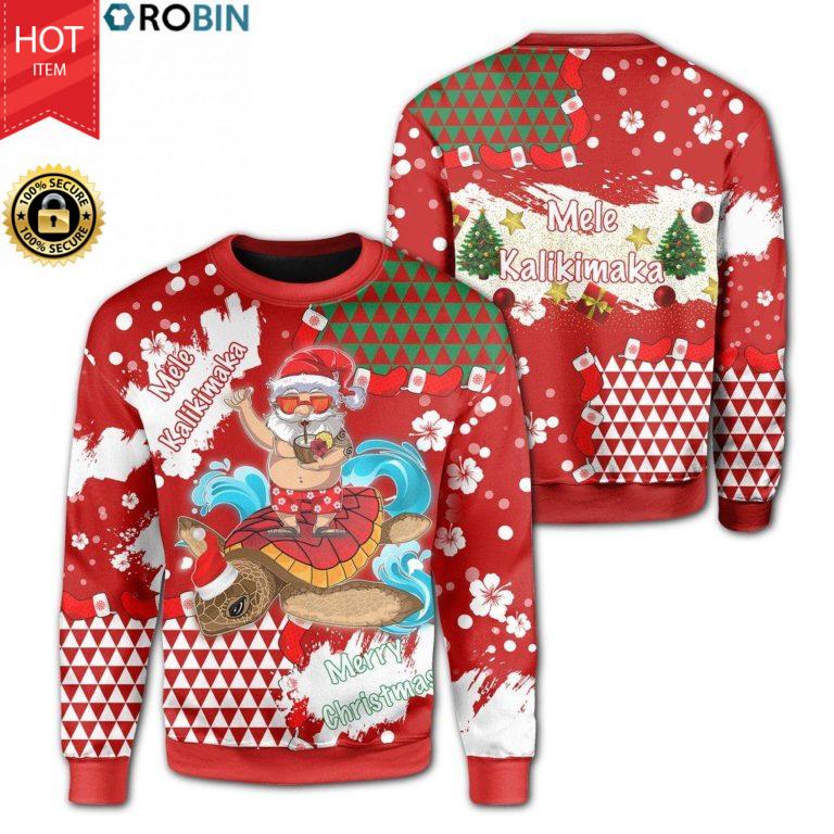 Mele Kalikimaka Merry Christmas Full Printed Ugly Sweater