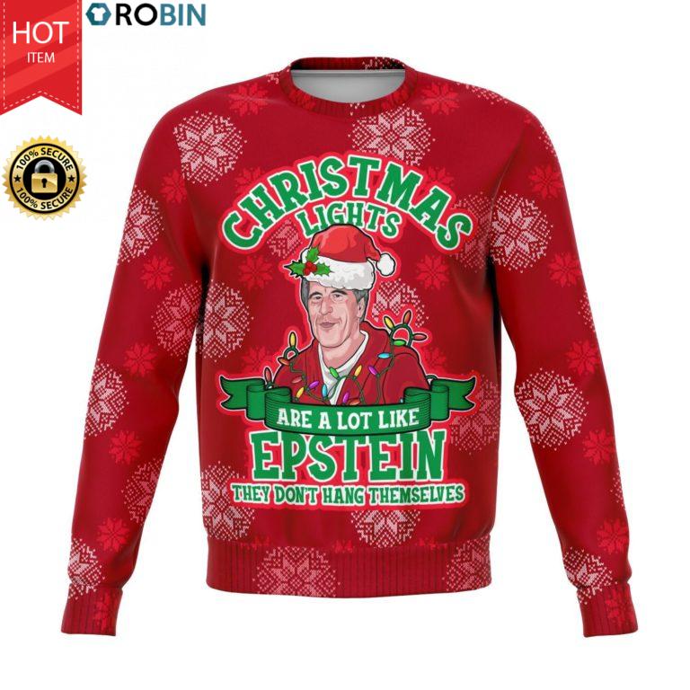 Christmas Light Epstein Don't Hang Themselves All-Over Printed Wool Sweaters